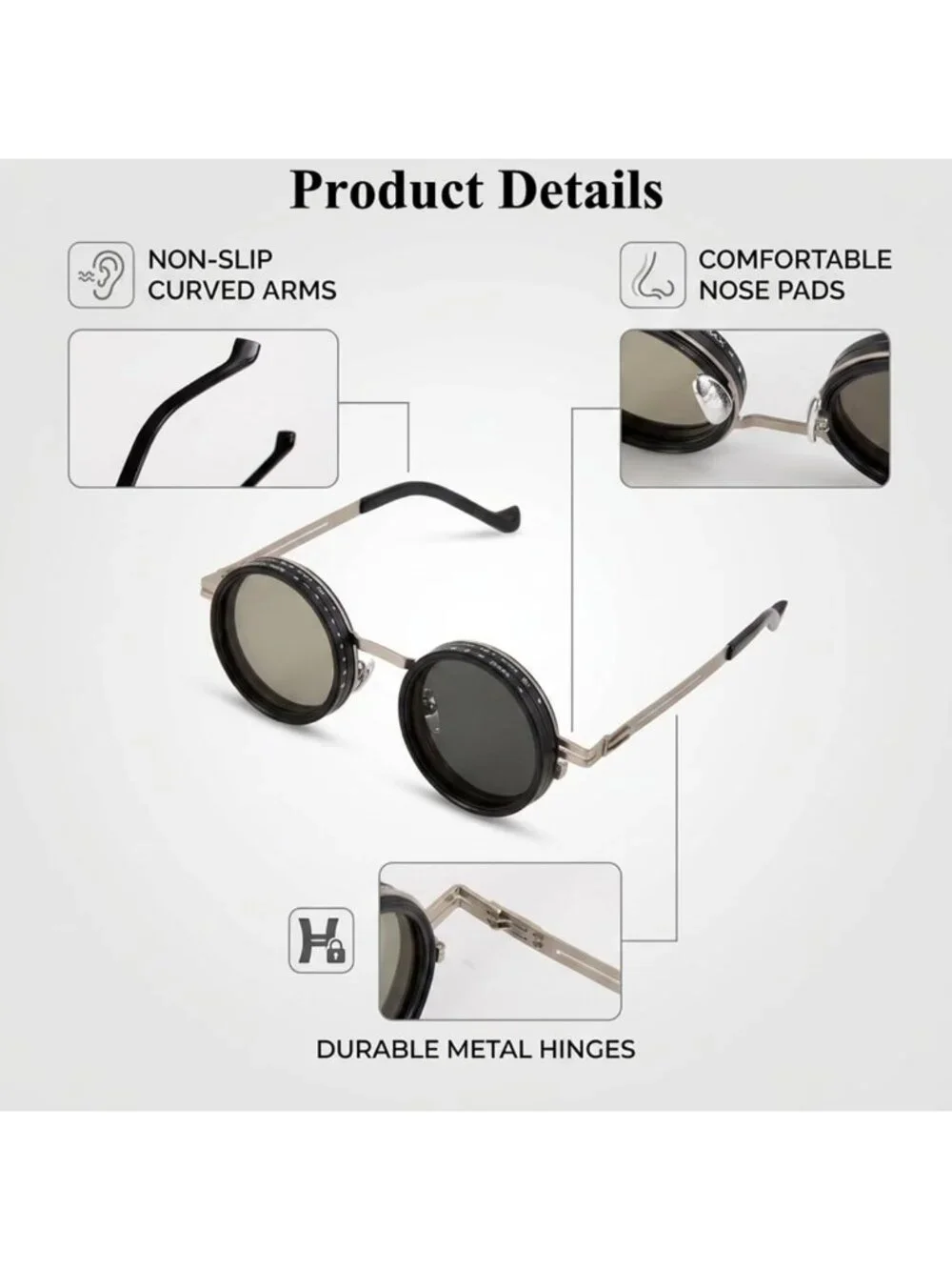Adjustable Polarized Sunglasses for Men - Manual Dimming, UV Protection, Stylish